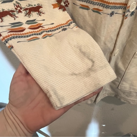 Art Unlimited size large vintage longline thermal button front Aztec design - Picture 4 of 7